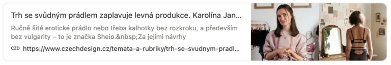Sheio v médiích: Karolína Jandů a Sheio v CzechDesign